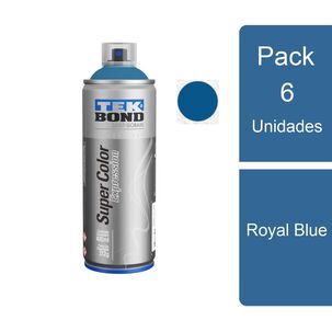 Pack 6 Pinturas Aerosol Spray Expression Royal Blue Tekbond